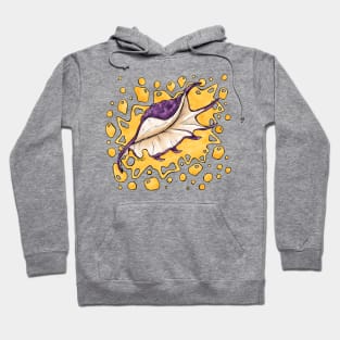 Purple conch shell with bright colors, spider conch Hoodie